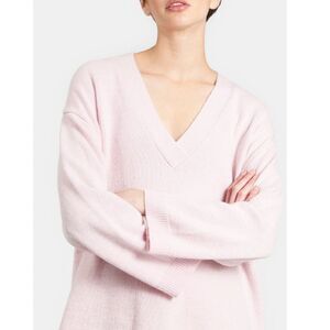 Demylee Fifi Oversized V Neck Sweater XS Pink NWT